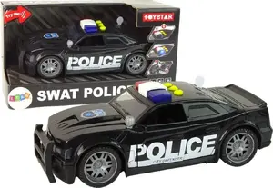 LeanToys Auto Policja 1:14 światło i dźwięk czarne