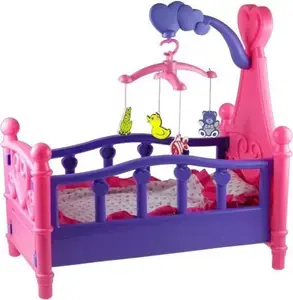 Большая кроватка для кукол LEAN Sport с каруселью и постельным бельем