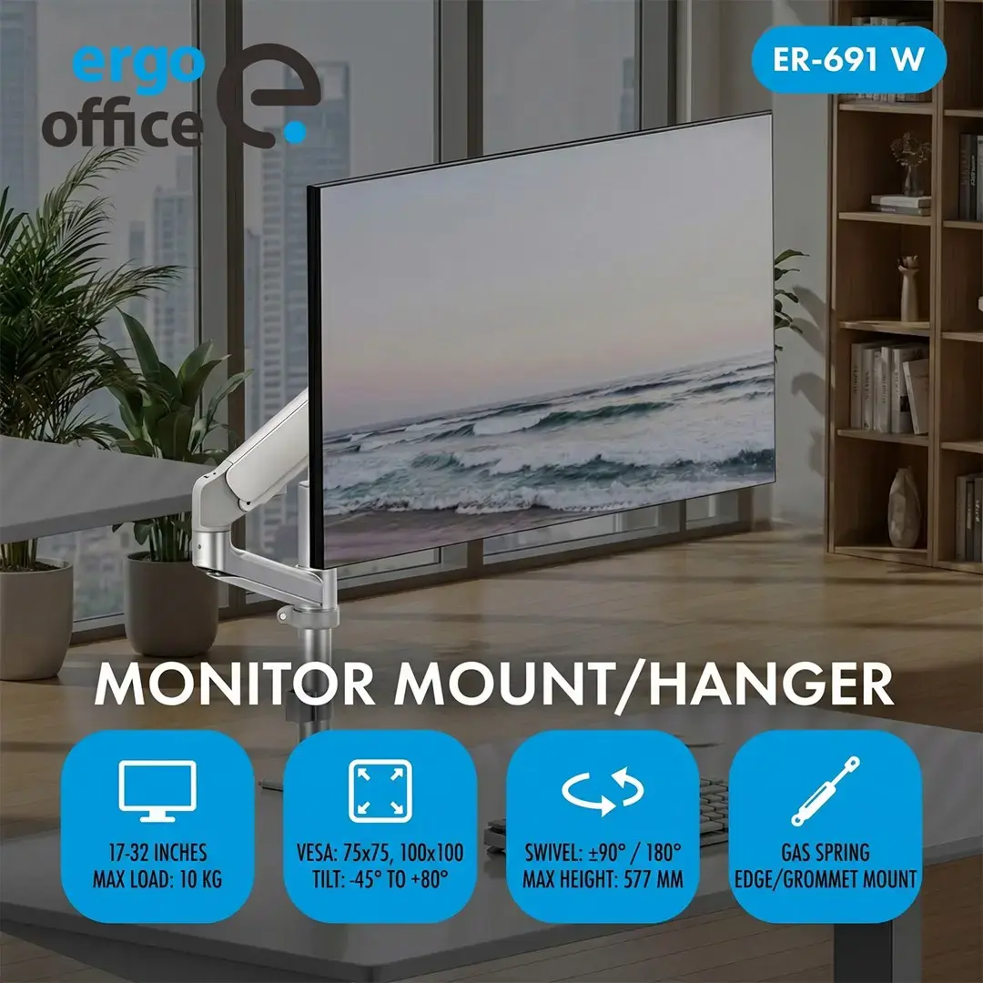 Ergo Office ER-691 W monitora stiprinājums Photo 3