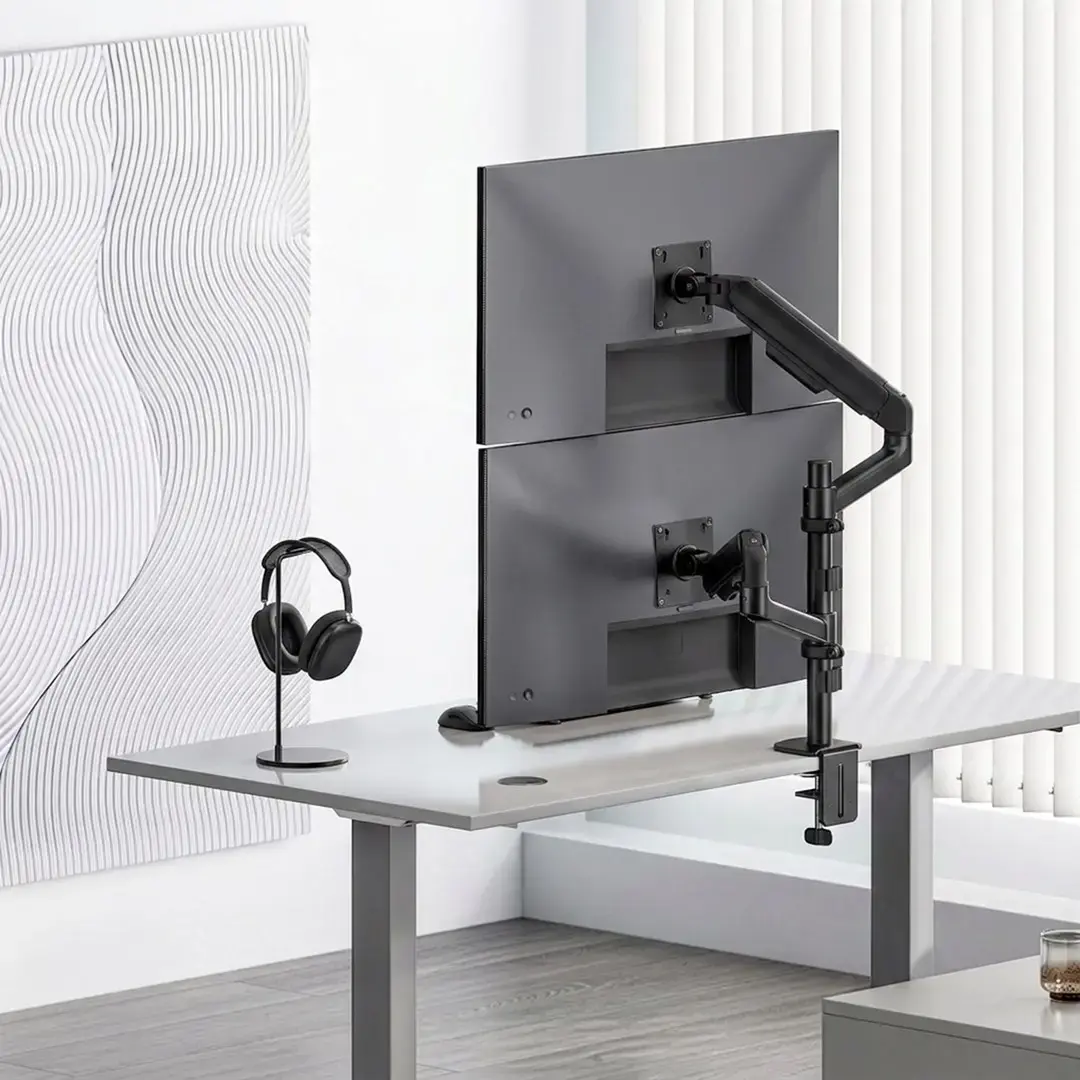 Ergo Office ER-692 B galda stiprinājums diviem monitoriem Photo 2