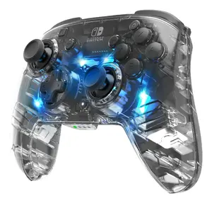PDP Afterglow Wireless Gamepad for Nintendo Switch, Switch Lite and OLED, Black and Transparent
