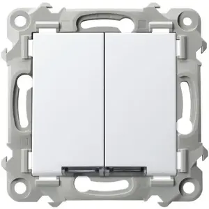 Ospel Szafir ŁP-17ZS/m/00 Double Momentary Switch with Illumination, White