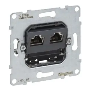 Legrand 765062 kontatkligzda 2 x RJ-45 Melns