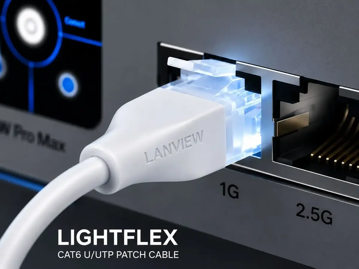 Lanview LightFlex CAT6 U/UTP 3M, White, TPE, Halogenfree networking cable LV-LIGHT-UTP603W Photo 2
