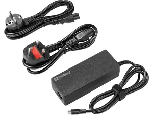 Сетевое зарядное устройство Sandberg USB-C AC Charger PD100W с вилками EU и UK, универсальный адаптер питания 1.2 м, черный
