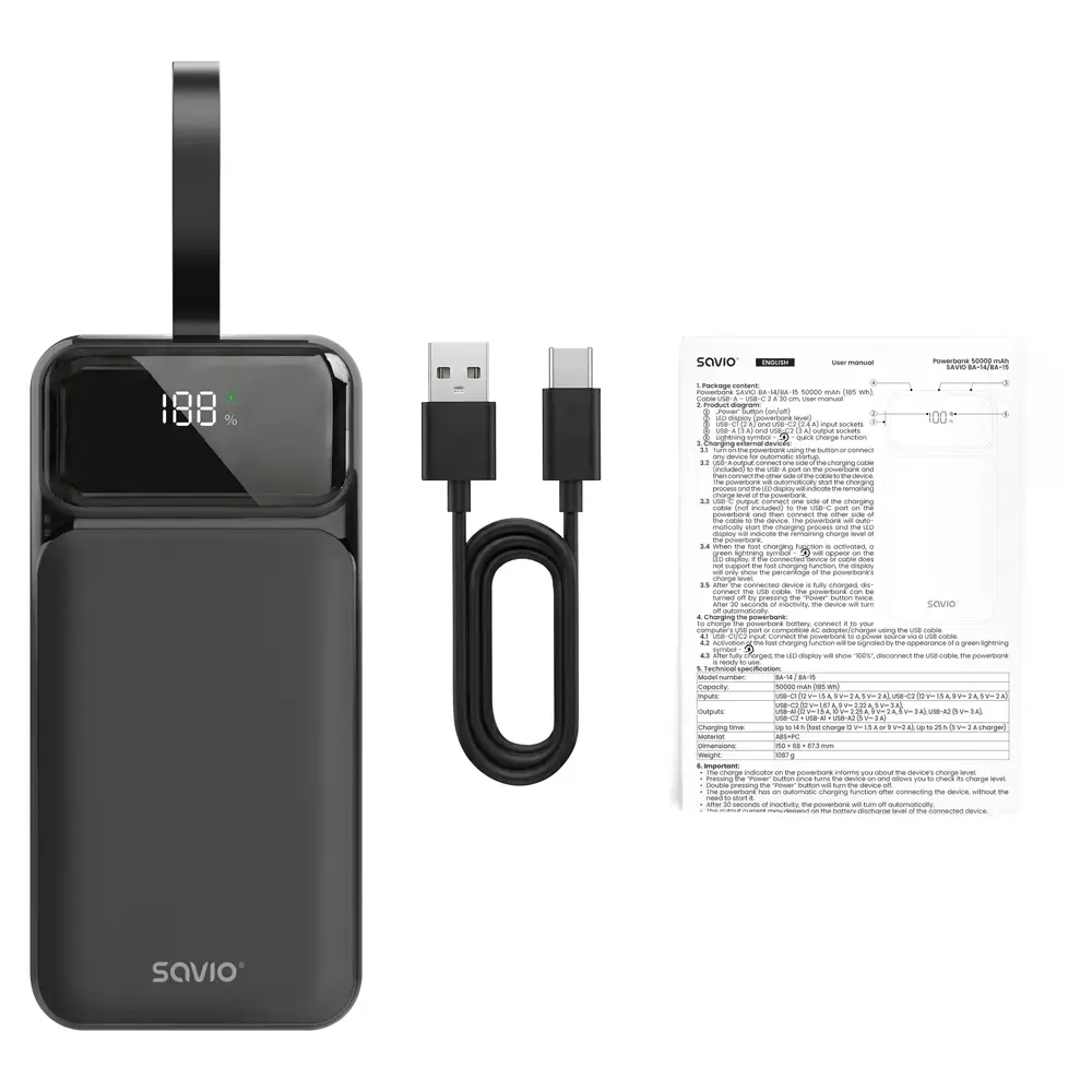 Savio BA-14 power bank BA-14 Photo 2