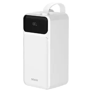 SAVIO BA-15 Magnetic Power Bank 50,000 mAh – Fast Charging, Maximum Efficiency, White