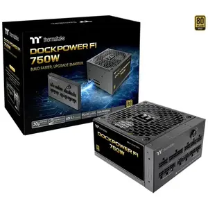 Блок питания Thermaltake Dockpower FI 750W, 12-контактный разъем GPU, 4x PCIe, модульное управление кабелями