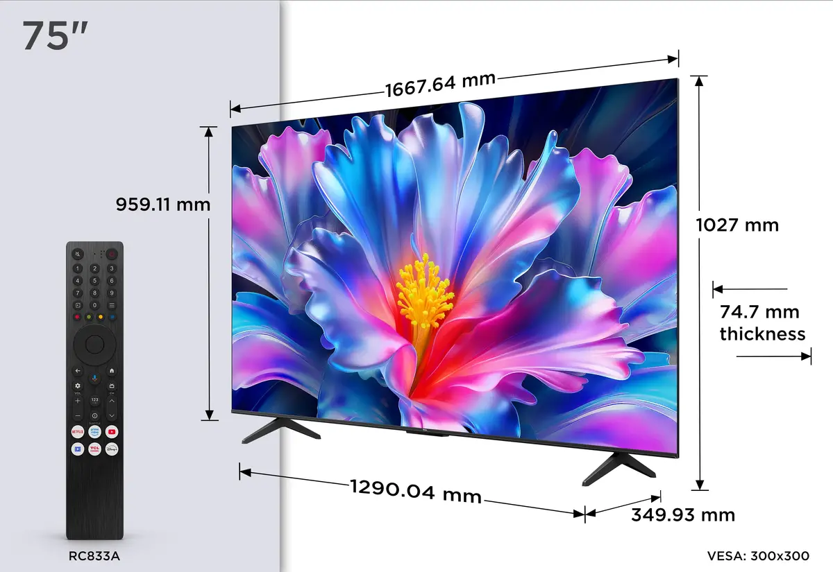 TCL P6L 75P6L 75 collu 4K QLED Smart TV televizors Photo 4