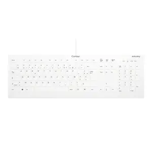 Medicīniskā tastatūra Contour Active Key QuickClean C8112 Pilna izmēra Vadu USB AZERTY Franču Balta IP68 Šķērveida taustiņi
