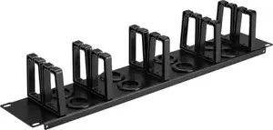 Renkforce RF-7116968 19 Zoll Netzwerkschrank-Kabelführung 2 HE 360° drehbare Kabelführungsbügel Black (RF-7116968)