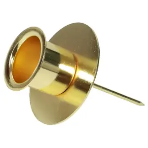 ArtFlow Candle Holder with Spike for Table Candles, 2cm Diameter, Gold, 4 Pieces
