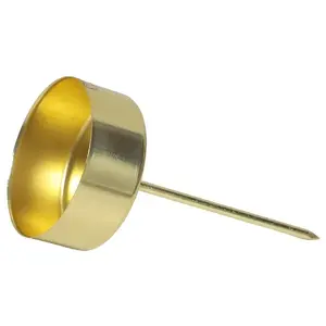 ArtFlow Metal Tea Light Candle Holder with Spike, 4 cm Diameter, Gold, 4 Pieces