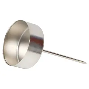 ArtFlow Metal Tea Light Candle Holder with Spike, 4cm Diameter, 9cm Height, Silver, 4-Piece Set
