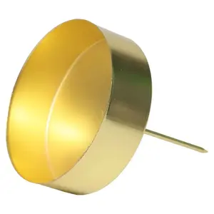 ArtFlow Metal Candle Holder with Pin, 7.8x7 cm, Gold, 4 Pieces