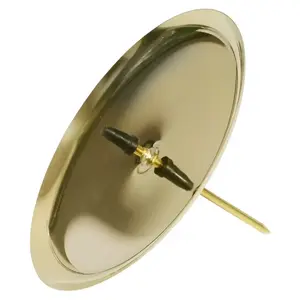 ArtFlow Metal Candle Holder with Spike, 8x4.3 cm, Gold, 4 Pieces