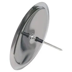 ArtFlow Candle Holder with Spike, 8x4.3 cm, Silver, 4 Pieces