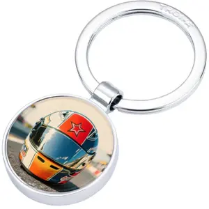 TROIKA Racing Keyring, Chrome Finish, Multicolor