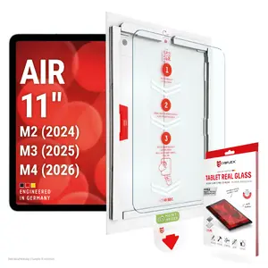 Displex planšetdatora ekrāna aizsargstikls Real Glass 10H priekš Apple iPad Air 11 collas ar MountMaster