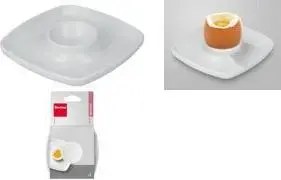metaltex Eierbecher, quadratisch, Kunststoff, 3er Set Farbe: weiß, Material: Polypropylene PP, mit breitem - 1 Stück (252921000)