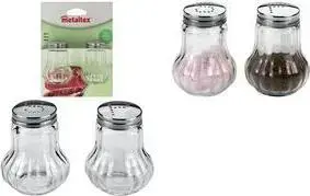 metaltex Salz- und Pfefferstreuer, Glas, 2er Set je 1 Streuer für Salz und Pfeffer, aus Glas und - 1 Stück (252913010)