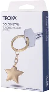 TROIKA Golden Star Keyring, Chrome and Gold Finish