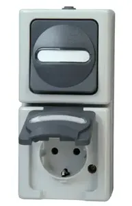 Kopp 130856009 розетка CEE 7/3 250 В 16 А черный серый