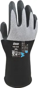 Wonder Grip WG-555 Рабочие перчатки Серый Черный Микрофибра Нитрил Нейлон