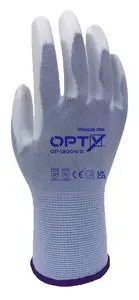 Wonder Grip OP-1300WB Рабочие перчатки Синие и Белые Размер L Нейлон и Полиуретан