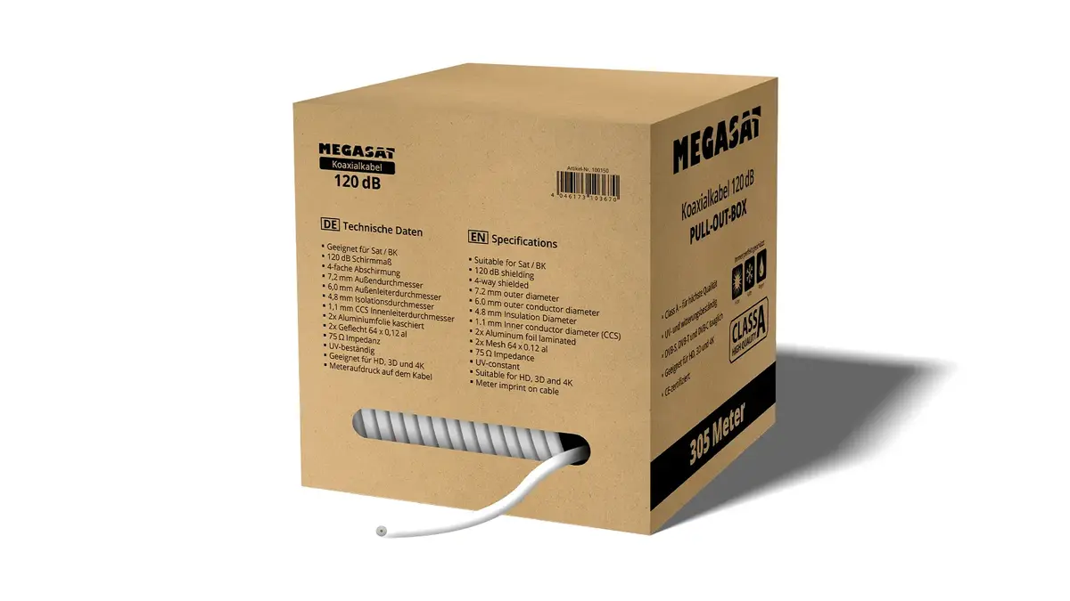Коаксиальный кабель Megasat Quad-Shield 120 305 м Photo 3