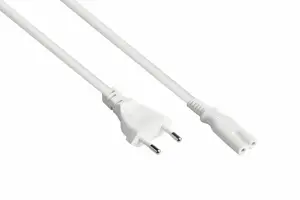 Силовой кабель Alcasa Kabelmeister SK0385-W015 белый 1.5 м евровилка тип C на IEC C7 H05VV-F 250В 2.5А