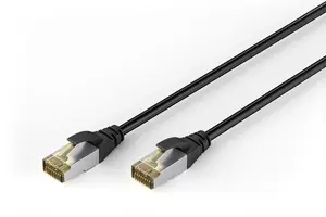 DIGITUS CAT 6A S/FTP Āra Plākstera Kabelis PE Melns 2 m RJ-45