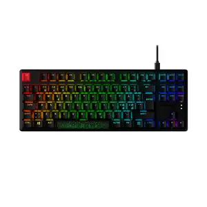 Mehāniskā spēļu tastatūra HP HyperX Alloy Origins Core PBT HX Red Tenkeyless USB Vadu RGB LED Melna Pan Nordic