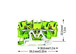 Wago 2202-1307 3-conductor protective conductor terminal block green-yellow 2.5 mm with push-button