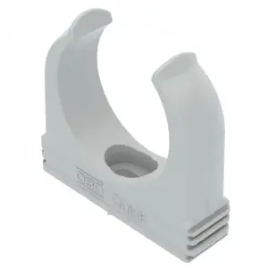 OBO Bettermann 2149028 Quick screw hole cable clamp for 4 cm minimum bundle diameter in light grey RAL 7035 polypropylene