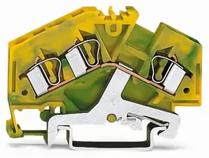 Wago 281-637 Ground Terminal Block Green Yellow 3-Conductor 4 mm