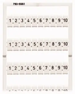 Wago 793-5502 Terminal Block Marker Card WMB Printed White