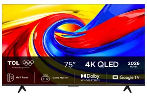 TCL P7L 75P7L 75 collu 4K Ultra HD QLED Smart TV Televizors Melns Direct-LED 400 cd/m² Wi-Fi Ethernet