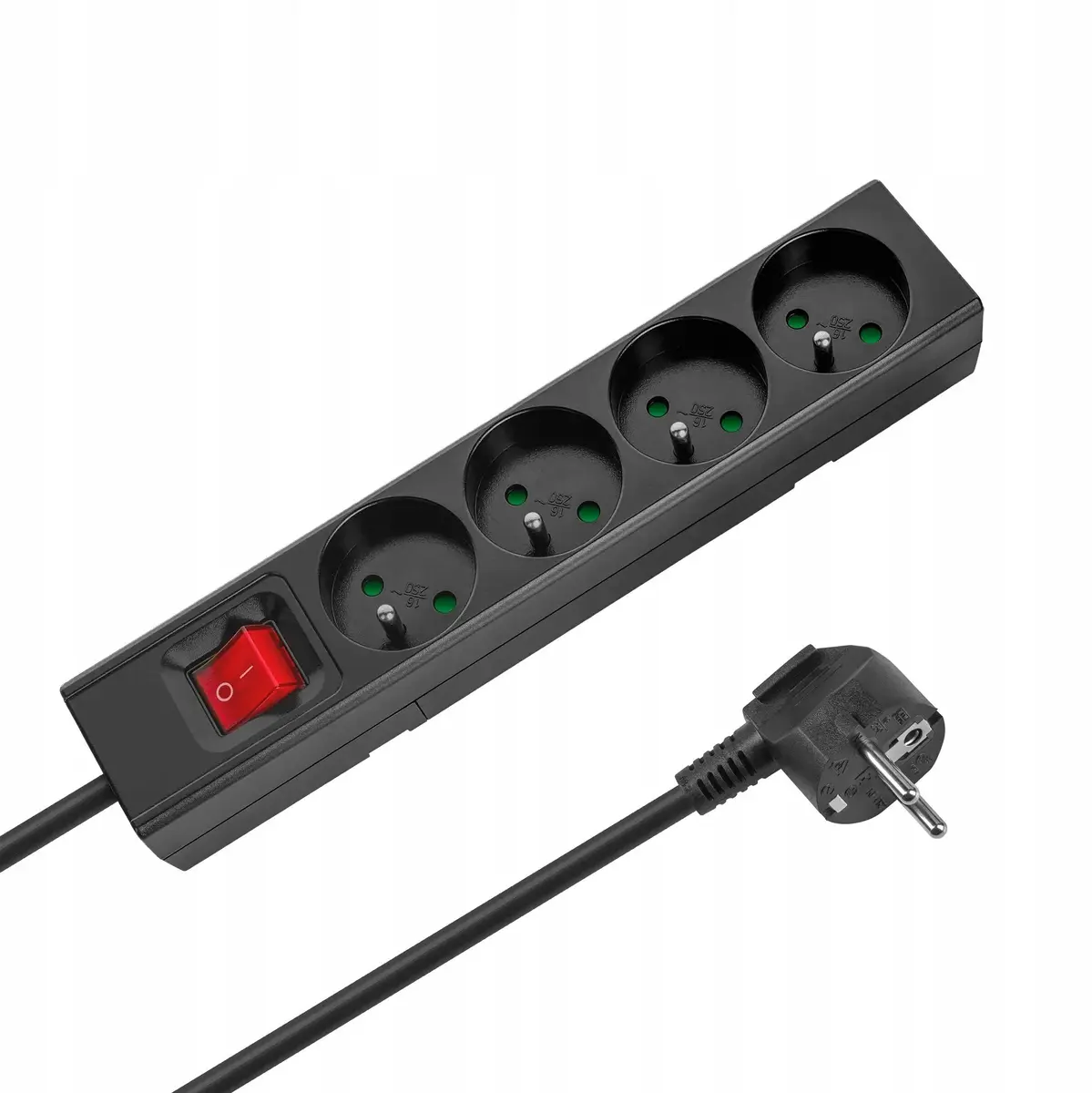 Rebel URZ3530-5-B Strāvas pagarinātājs 4 kontaktligzdas