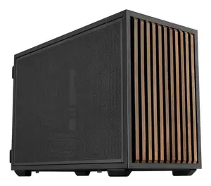 Datora korpuss Lian Li B4-mATX Wood Mini Tower melns un koka ar Micro-ATX un Mini-ITX mātesplašu atbalstu