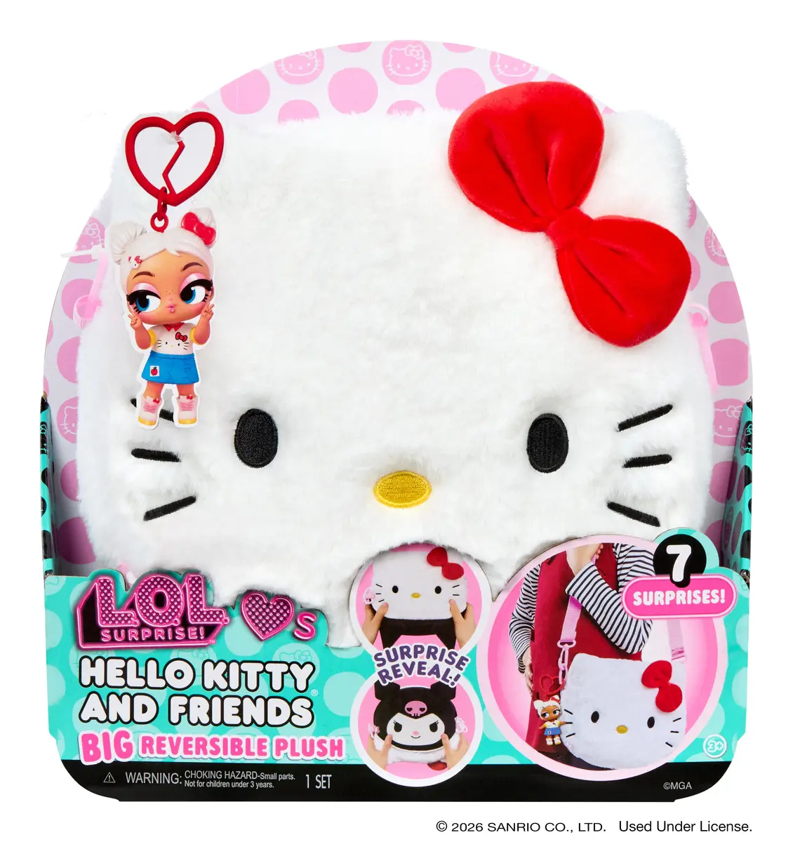 L.O.L. Surprise! Hello Kitty BIG Reversible Plush MGA Photo 2
