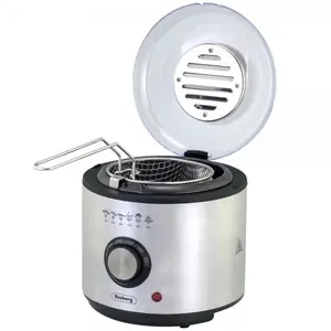 Rosberg 555R51980U Deep Fryer with 1 L Capacity, 850-950W Power, Non-Stick Bowl, Variable Temperature Control, and Transparent Lid