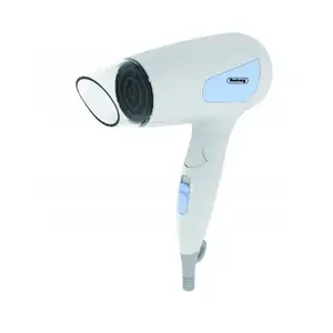 Rosberg 5R51100NWB Hair Dryer with 1200W Power, Foldable Handle, Air Concentrator, 1 Speed, and 3 Temperature Settings in White and Blue