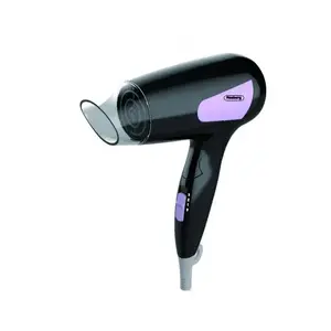 Hair Dryer Rosberg 551100NBPP with 1200W Power Foldable Handle Air Concentrator and Overheat Protection in Black and Purple