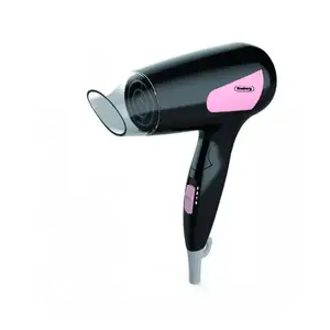 Rosberg 5R51100NBP Hair Dryer 1200W with Foldable Handle, 3 Temperature Settings, Air Concentrator and Overheat Protection in Black and Pink