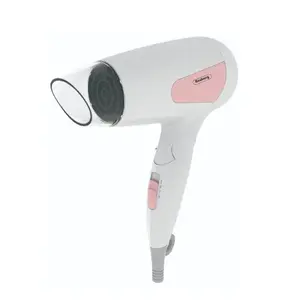 Rosberg Hair Dryer 1200W White and Pink with Foldable Handle, 1 Speed, 3 Temperatures, Air Concentrator and Overheat Protection