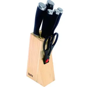Oliver Voltz 5OV51633LW 7-Piece Knife Set with Wooden Storage Stand, High Quality Steel Blades and Ergonomic Handles