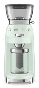 Кофемолка жерновая Smeg CGF03PGEU 150 Вт зеленая с емкостью для зерен 240 г, 15 степенями помола, коническими жерновами