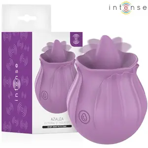 INTENSE Azalea klitora stimulators rozes formā 10 vibrācijas programmas ūdensizturīgs purpursarkans silikons
