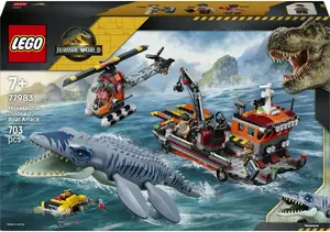 LEGO Jurassic World Mosasaurus Boat Attack building set